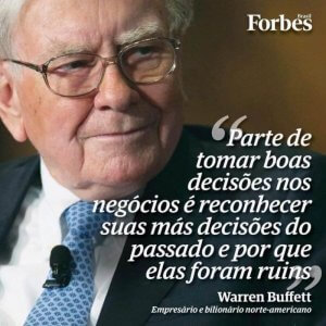 frase Warren Buffett boas decisões de negócios